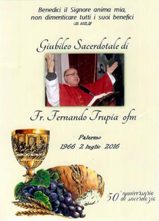 Giubileo Sacerdotale per Fra Fernando Trupia, frate favarese di 75 anni