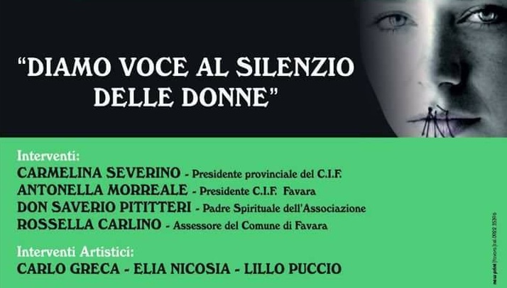 ''Diamo voce al silenzio delle donne'', convengo oggi del C.I.F. a Favara