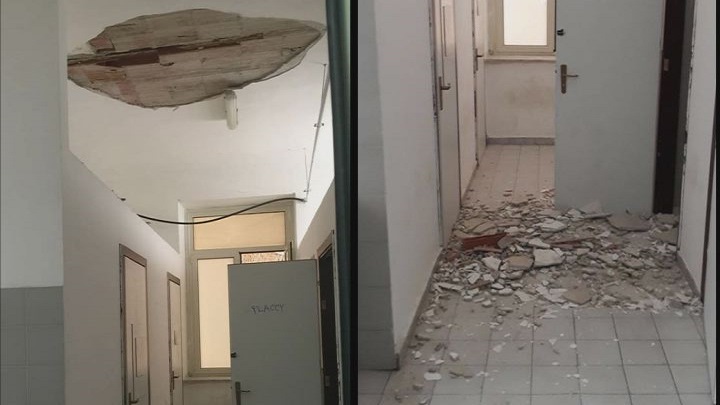 Agrigento. Cadono calcinacci dal tetto del bagno del liceo ''Politi''