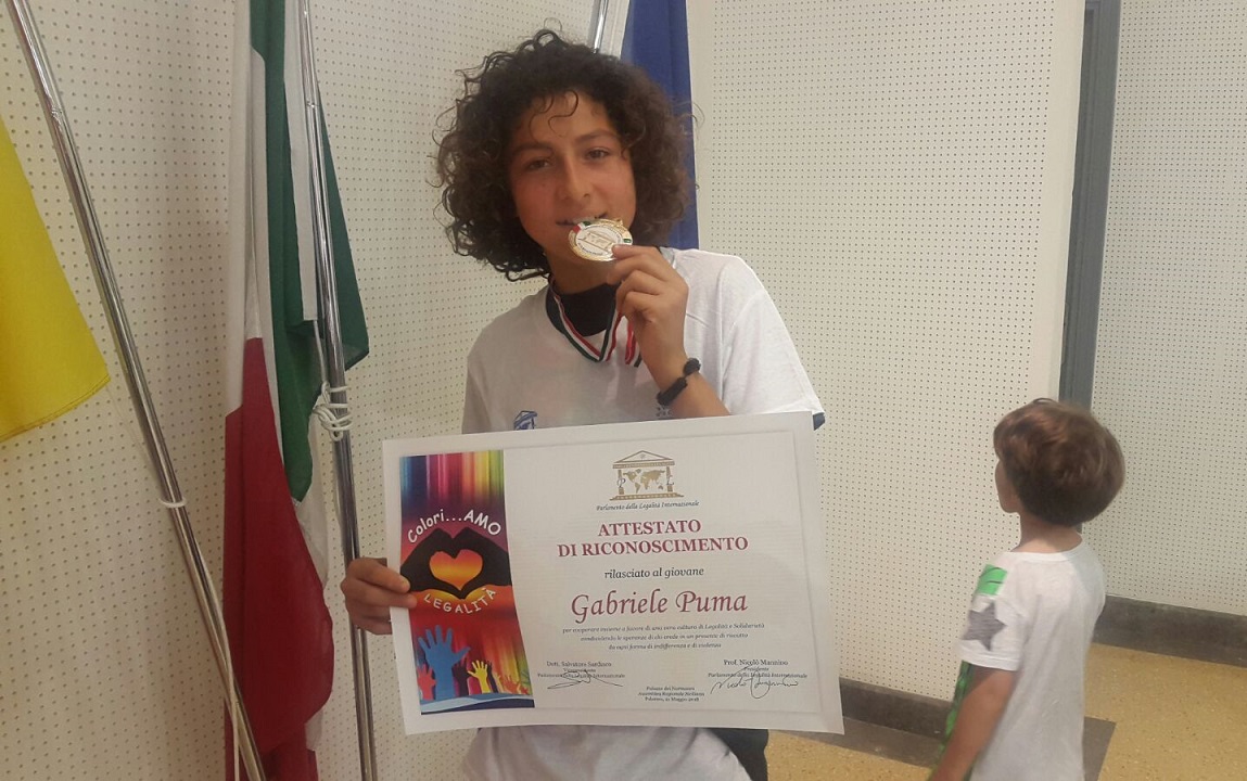 Il piccolo tenore favarese Gabriele Puma, premiato a Monreale per l'anniversario della strage di Capaci
