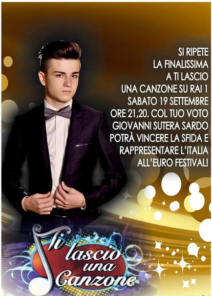 Junior Eurovision Contest, stasera la finalissima. Sosteniamo il nostro concittadino Giovanni Sutera Sardo