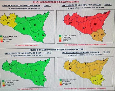 FAVARA. ALLERTA METEO PER FORTI TEMPORALI 15 OTTOBRE 2015. DOMANI ATTIVITA' DIDATTICHE SOSPESE