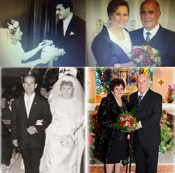 Favara chiude e apre l'anno con due 50esimi anniversari di matrimonio. Festa in casa Cirino e Pirrera