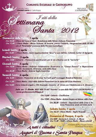 Settimana Santa a Castrofilippo. Il programma