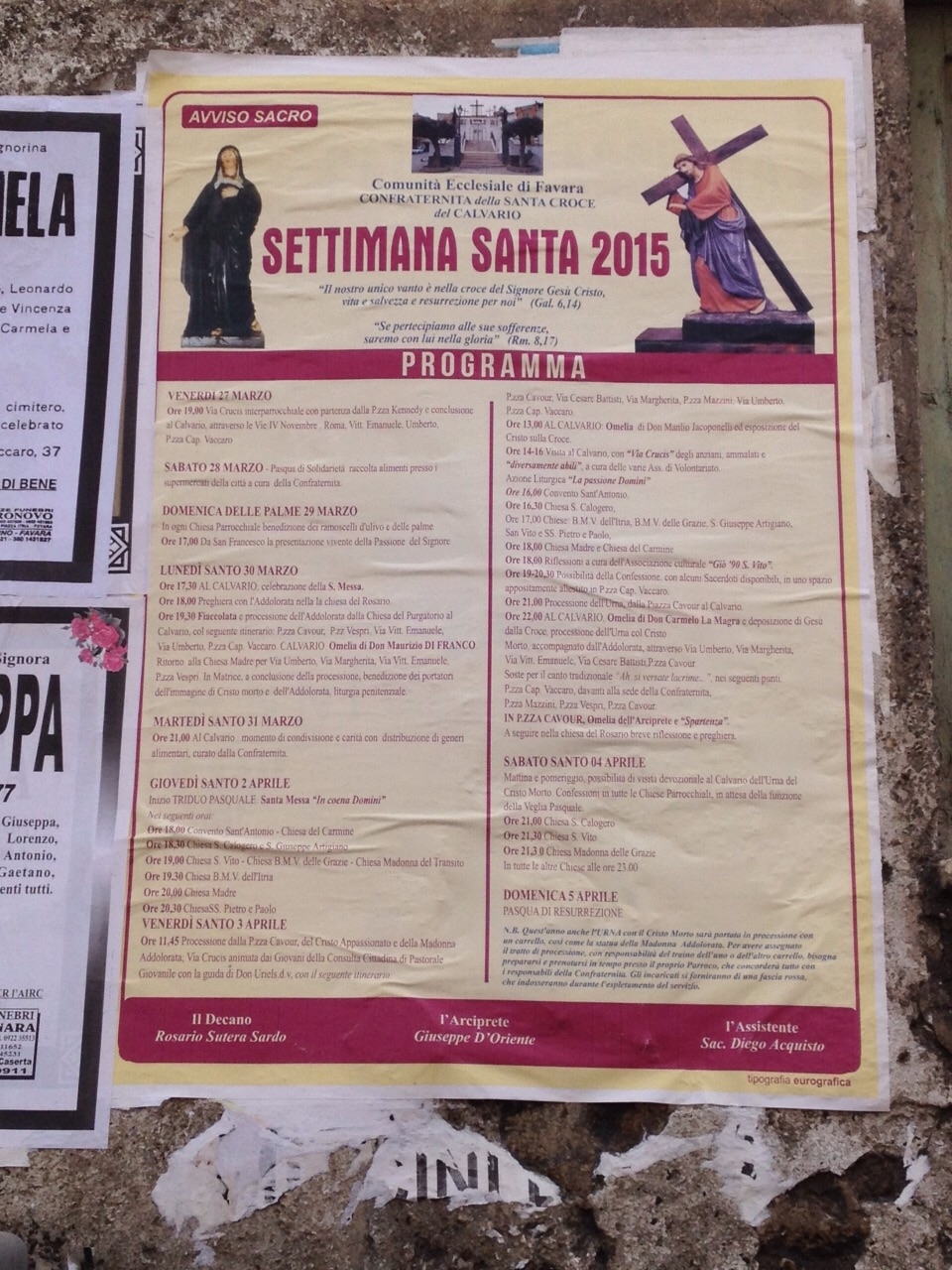 Favara, oggi la via Crucis