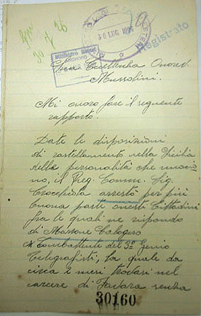 Lettera a Mussolini per Marrone