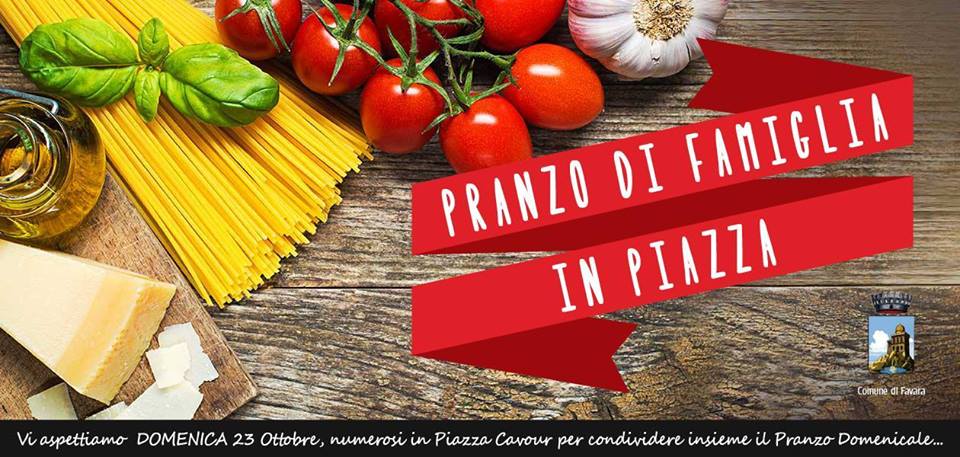 Favara, ''Pranzo di famiglia in piazza''. Prepara domani il tuo cibo e gustalo in piazza Cavour insieme agli altri