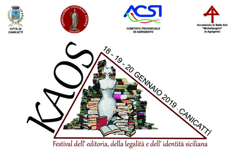 logo kaos canicattì festa editoria 2019
