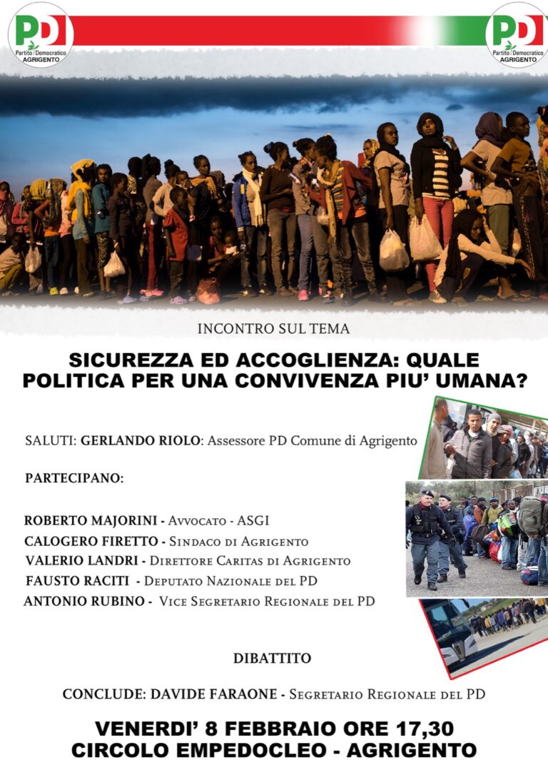 locandina PD incontro Raciti e Faraone