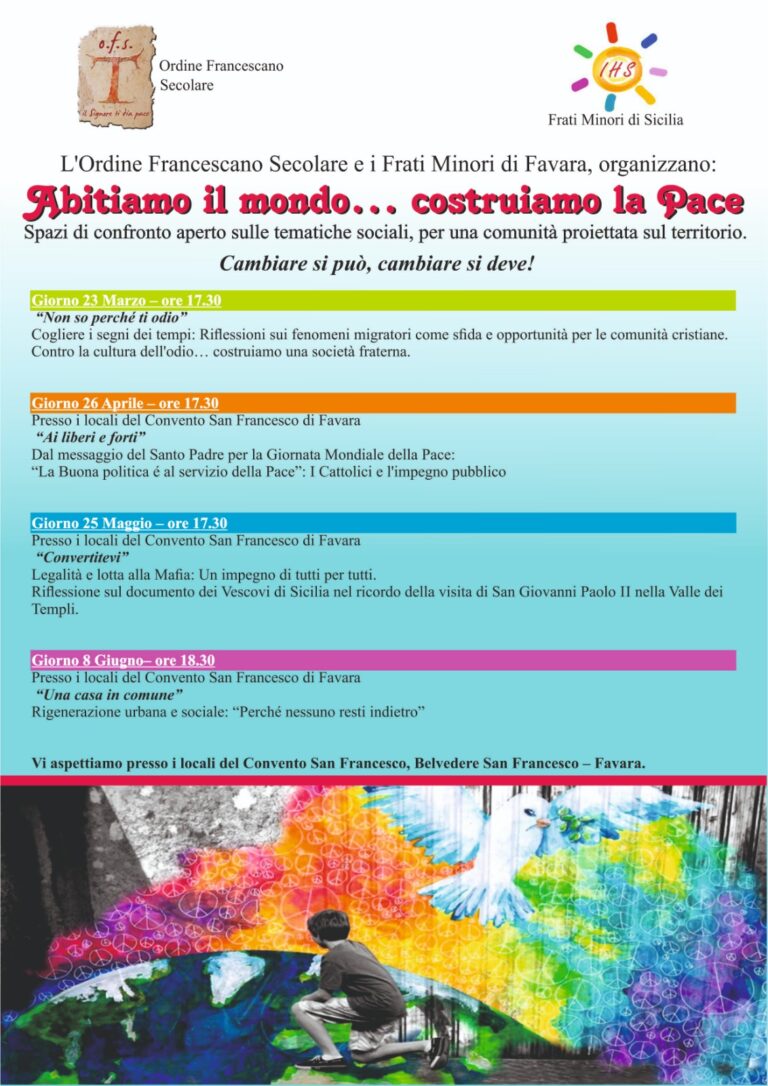 abitiamo il mondo costruiamo la pace incontro locandina