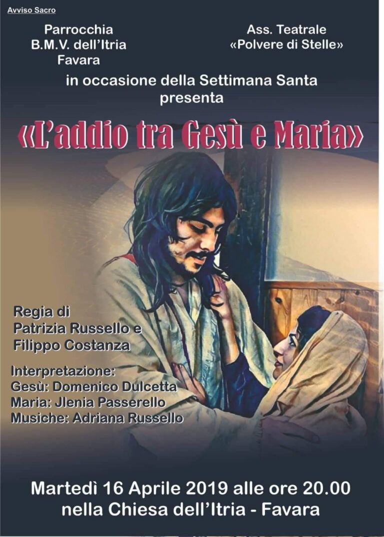 L’addio tra Gesù e Maria rappresentazione teatrale chiesa itria