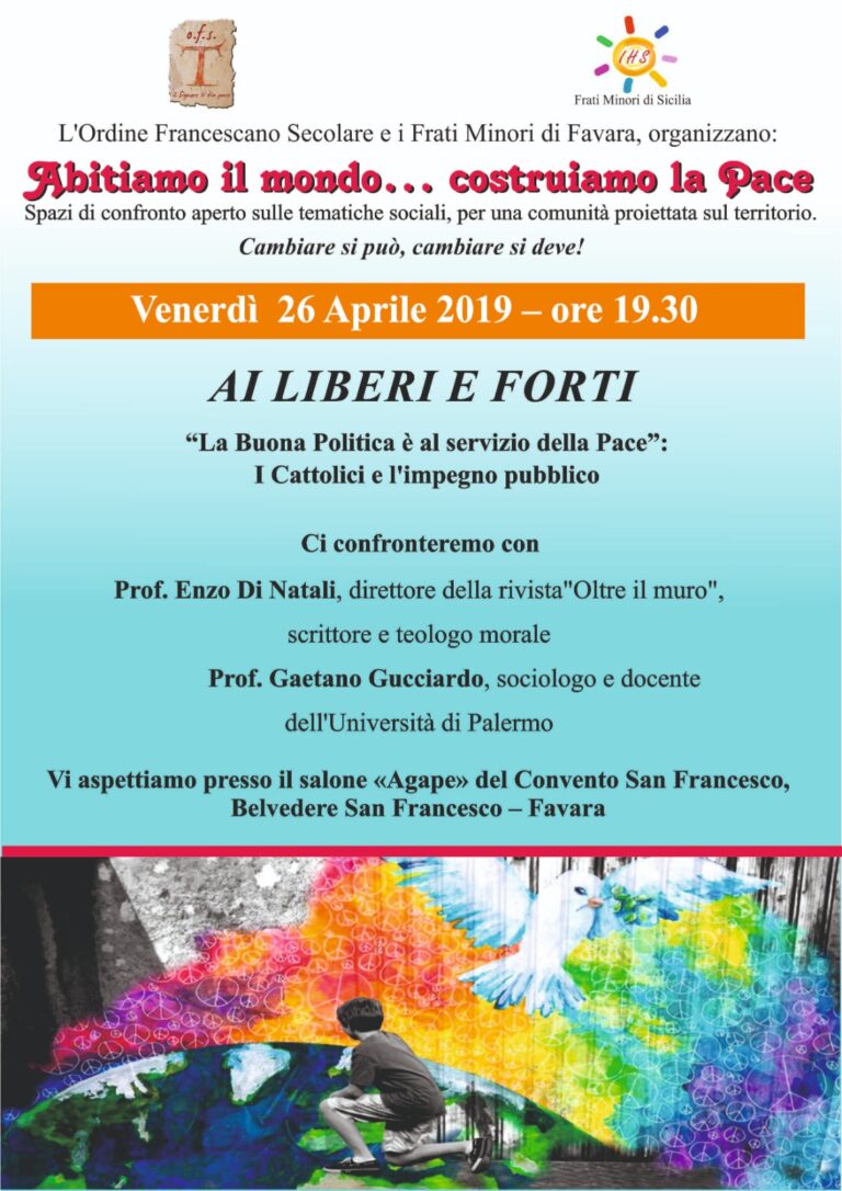 locandina incontri ordine francescano secolare favara politica cattolici