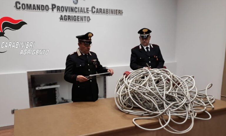 cavi rame carabinieri porto empedocle