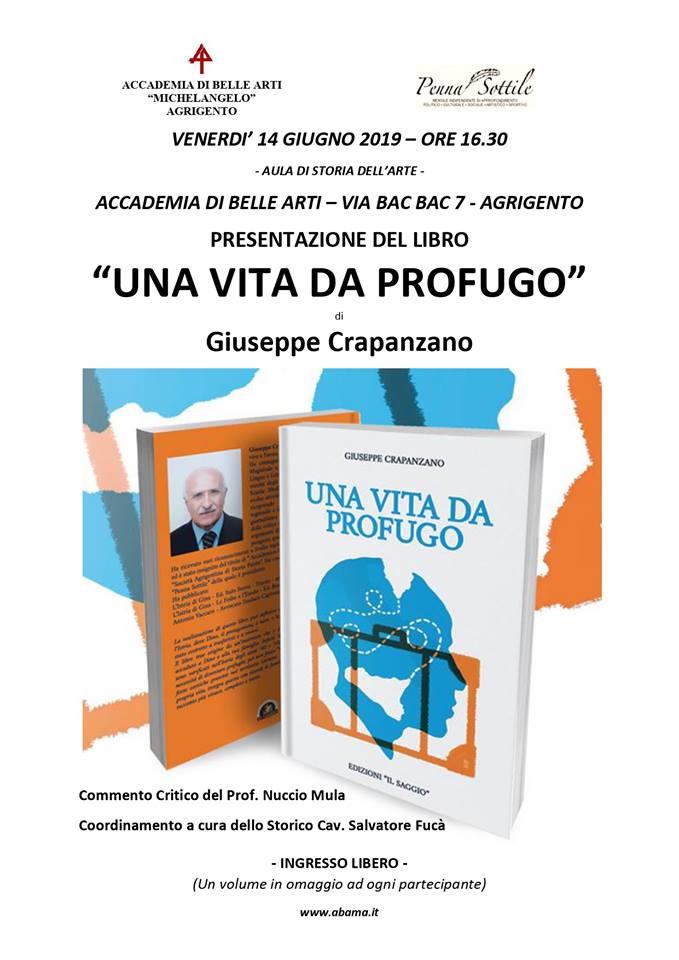 LOCANDINA presentazione libro una vita da profugo in accademia