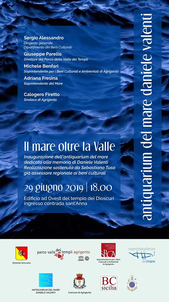 Locandina inaugurazione Antiquarium del Mare al Tempio dei Dioscuri