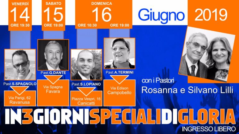 Locandina tre giorni CEVI chiesa evangelica internazionale