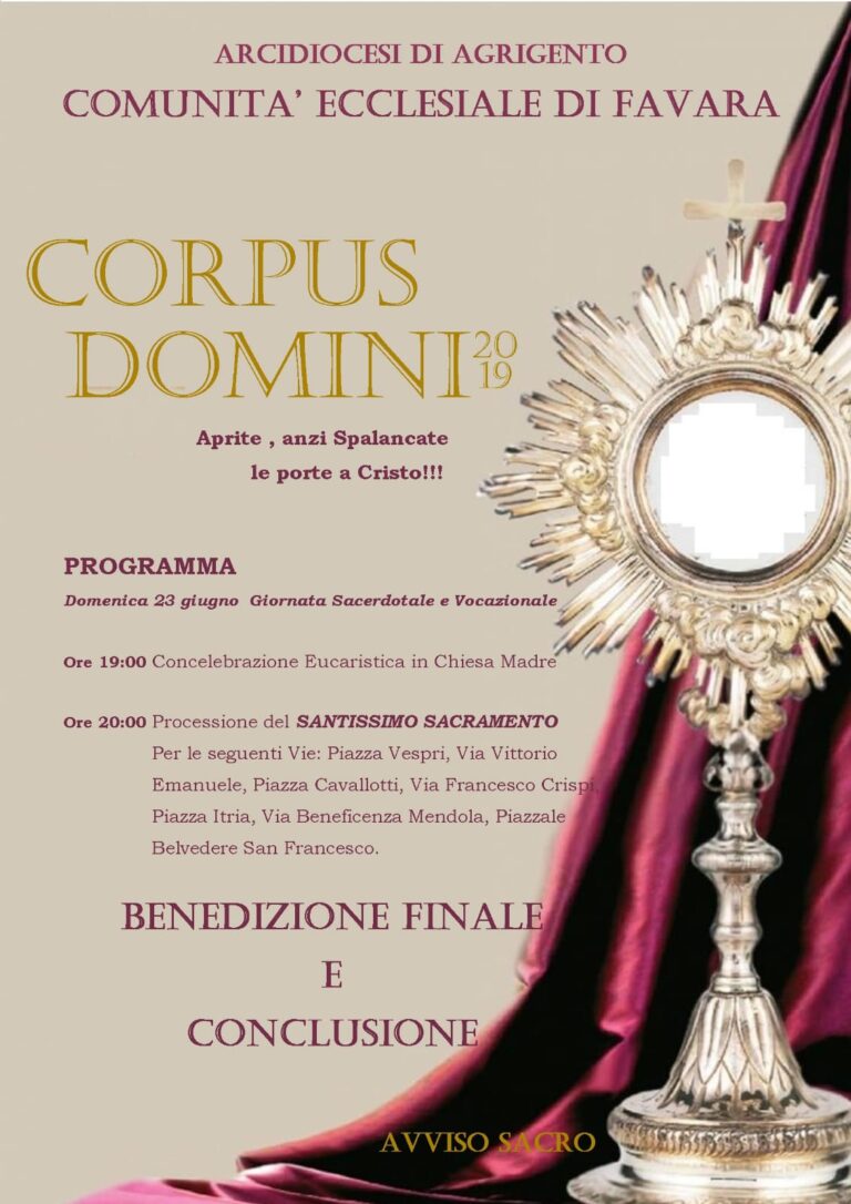 Solennità del Corpus Domini favara 2019