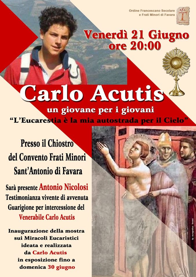 manifesto carlo acutis ordine francescano secolare favara giugno 2019