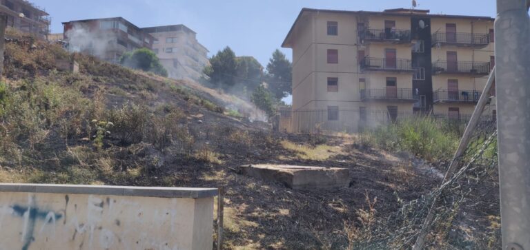 Incendio Favara vicino Villa Giufà