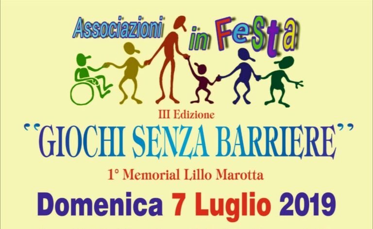 Locandina terza edizione Giochi senza Barriere