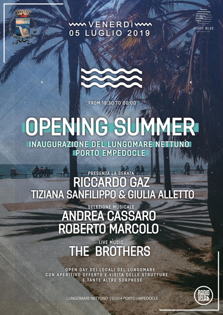 Opening Summer inaugurazione lungomare Nettuno Porto Empedocle