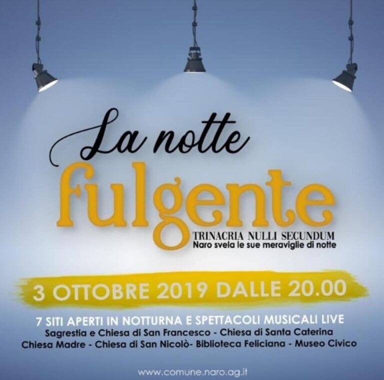 La notte fulgente sette siti aperti a Naro 3 ottobre 2019