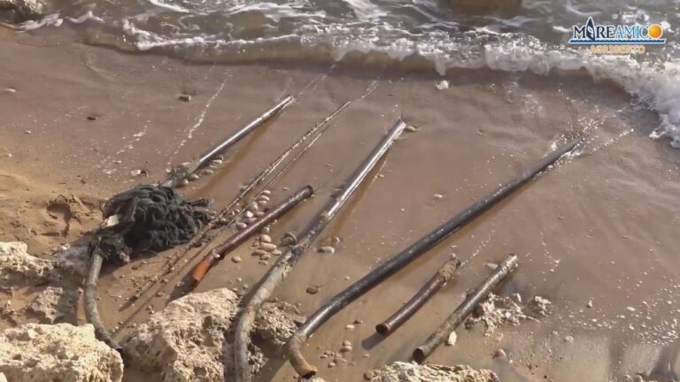 Pali rimossi dal mare San Leone Mareamico