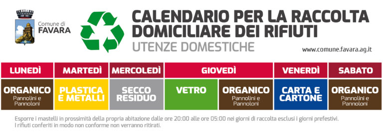 calendario_differenziata_2018 favara