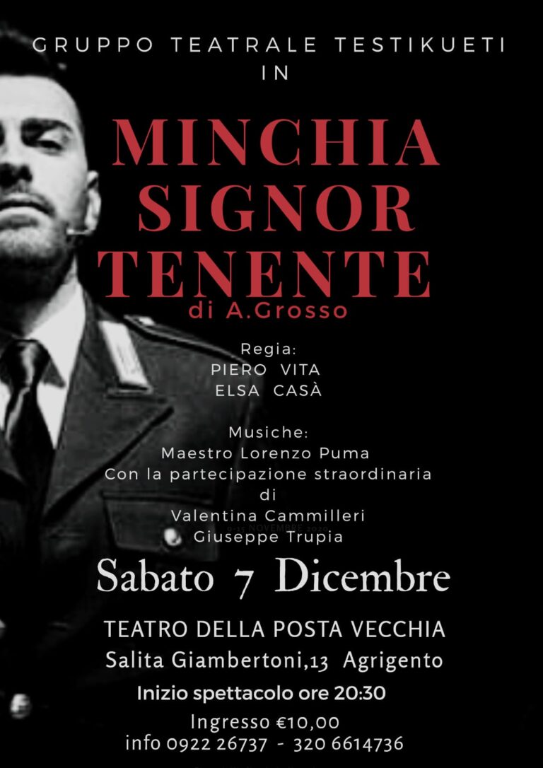 Locandina Minchia Signor Tenente Posta Vecchia Agrigento