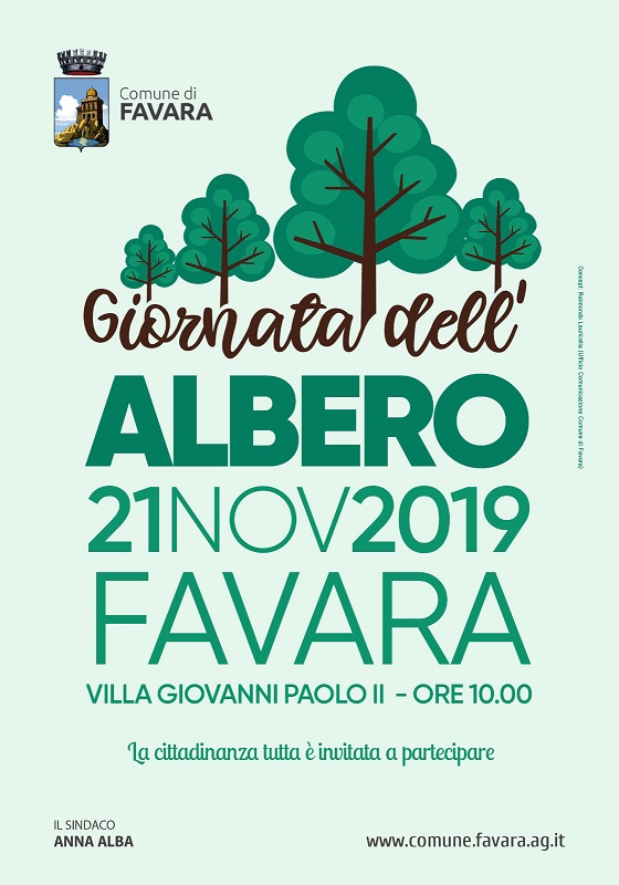 locandina 21 novembre festa dell'albero a favara