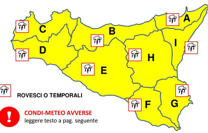 meteo in sicilia allerta arancione 11-11-2019