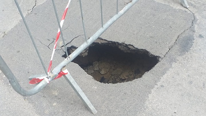 via umberto sprofondata
