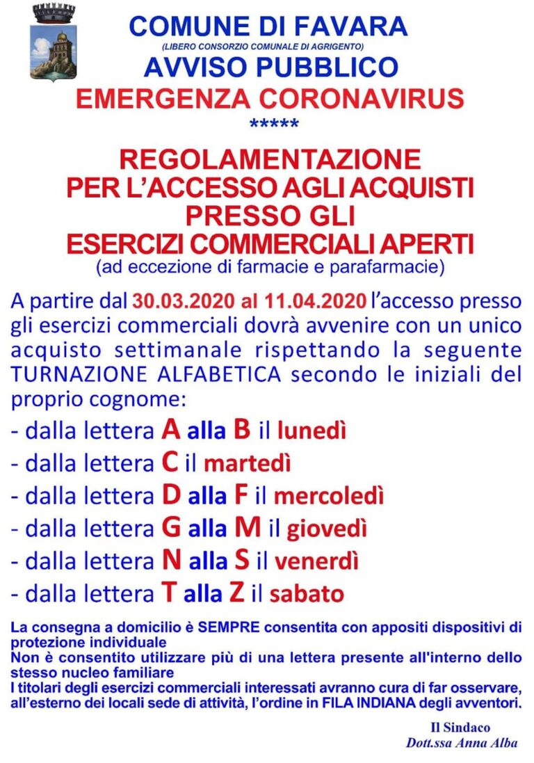 Spesa turni favara