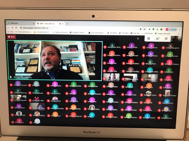 Francesco Pira videoconferenza alunni Falcone Borsellino