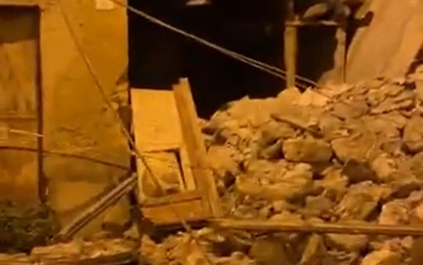 Crollo parete palazzina Favara