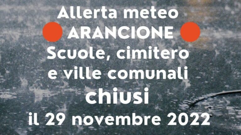 Allerta Meteo Arancione 29 ottobre 2022