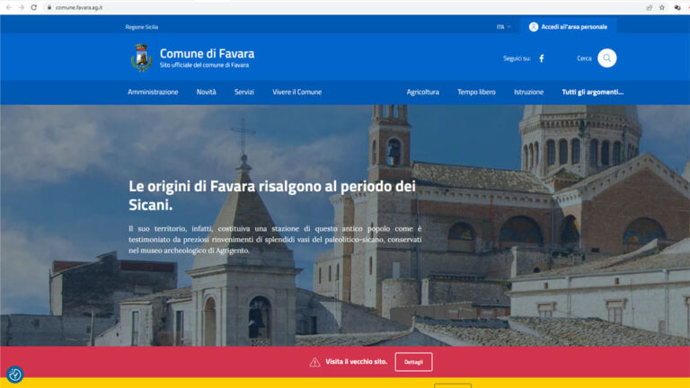 nuovo sito web comune favara