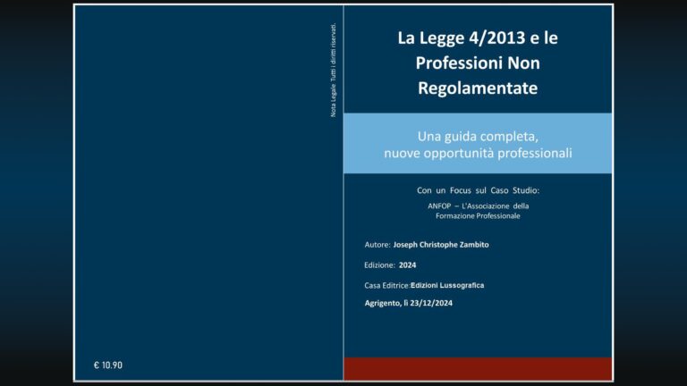 libro la nuova legge 4-2013 e le professioni non regolamentate Joseph Zambito
