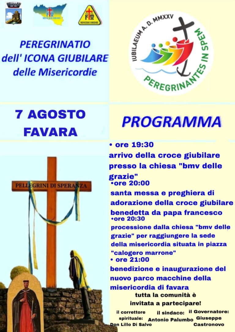 locandina croce misericordia Favara agosto 2025