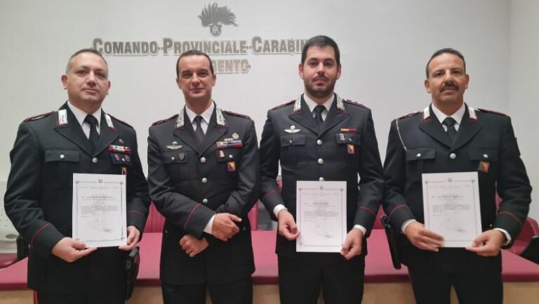 capitano Alberto Santino, appuntato scelto Antonio Buggea, brigadiere Francesco Paolo Venerio