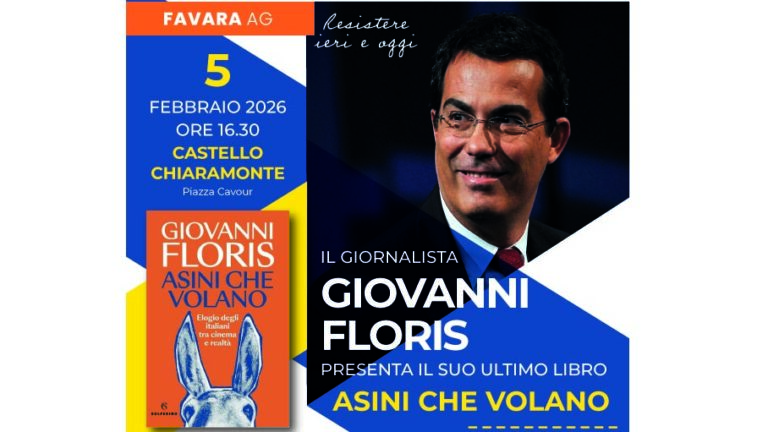 Giovanni Floris a Favara giovedì 5 febbraio al Castello Chiaramonte
