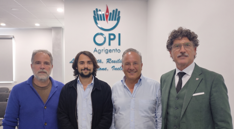 I candidati sindaco Alonge, Sodano e Di Rosa con il presidente Occhipinti